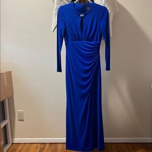 Elegant Blue Long Sleeve Dress